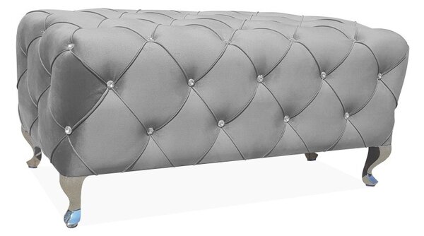 Pouf Hestia in velluto grigio - Blu14
