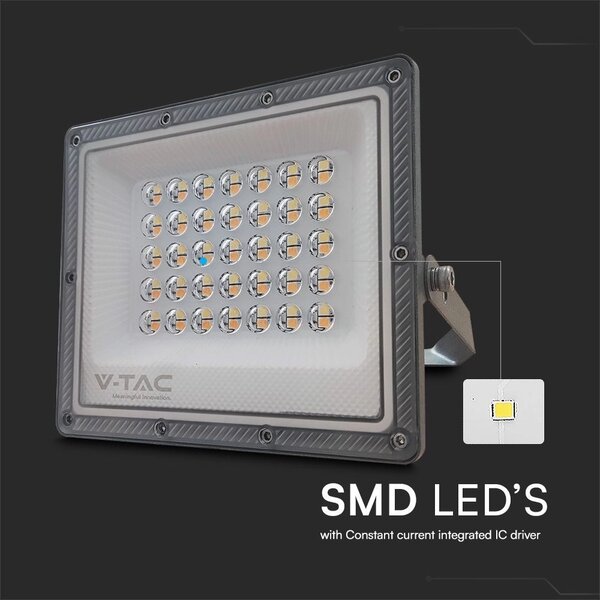 Faro proiettore Led 30W Grigio da esterno IP65 CCT temperatura colore regolabile V-TAC