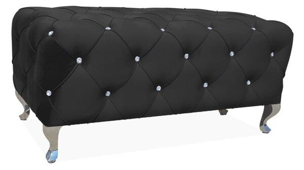 Pouf Hestia in velluto nero - Blu19