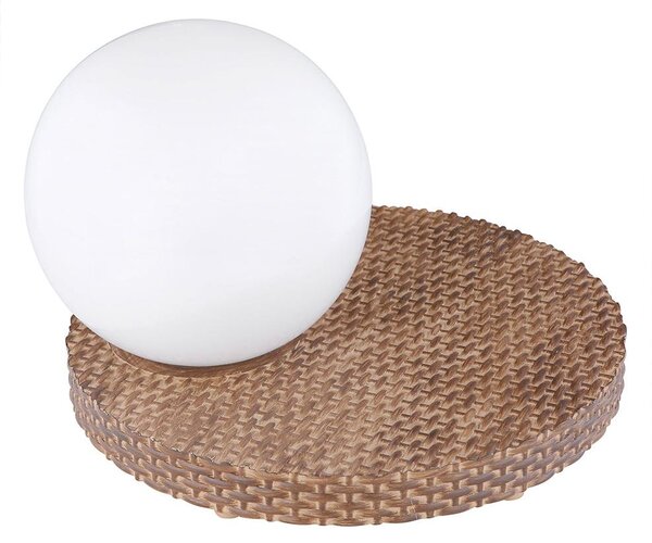 Lampada solare a LED, design a sfera, aspetto simile al rattan, altezza 17 cm