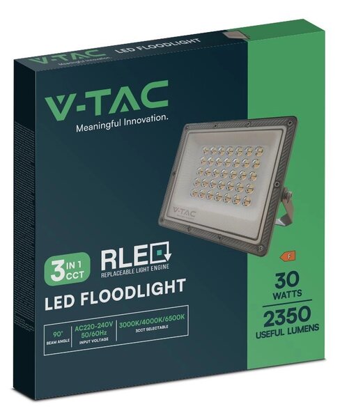 Faro proiettore Led 30W Grigio da esterno IP65 CCT temperatura colore regolabile V-TAC