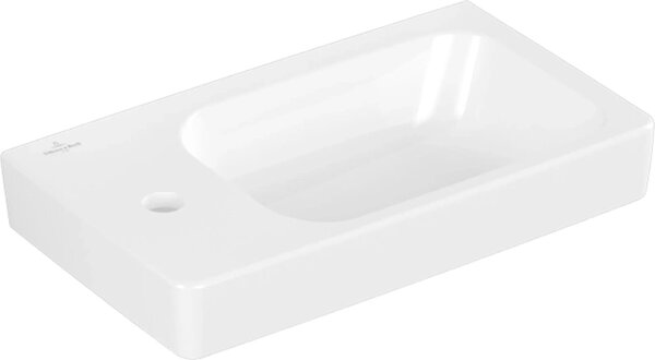 Lavabo Villeroy & Boch Architectura 438548, 480 x 275 mm, rettangolare, vasca a destra, 1 foro per rubinetto, foro centrale, con troppopieno, bianco alpino, 1 pz