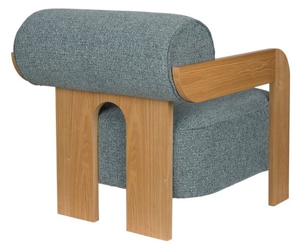 Poltrona blu polveroso con rivestimento in bouclé Oolong – Zuiver