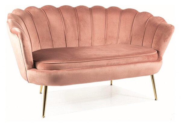 Divano Camelia 2 in velluto rosa - Blu52/oro