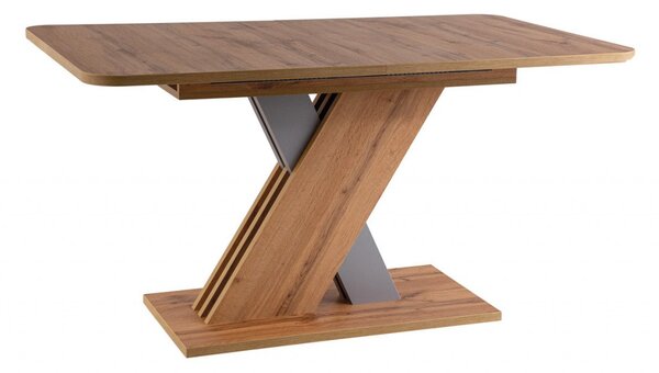 Tavolo allungabile Exel in rovere wotan/argento - L140-180 cm