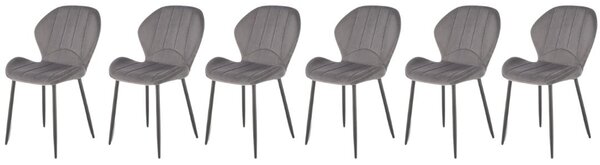 Set di 6 sedie K538 in velluto grigio