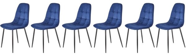 Set di 6 sedie K417 in velluto blu navy