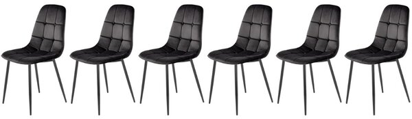 Set di 6 sedie K417 in velluto nero