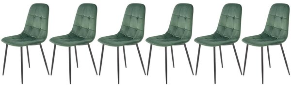 Set di 6 sedie K417 in velluto verde