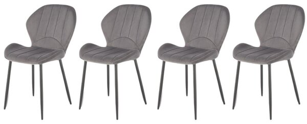 Set di 4 sedie K538 in velluto grigio