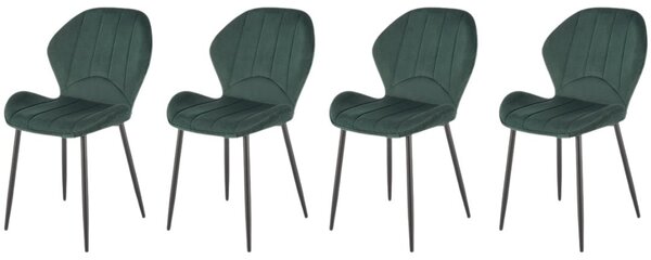 Set di 4 sedie K538 in velluto verde