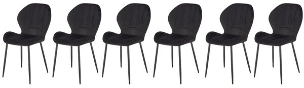 Set di 6 sedie K538 in velluto nero