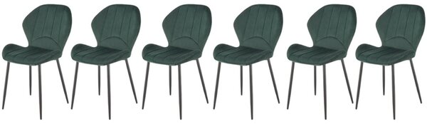 Set di 6 sedie K538 in velluto verde