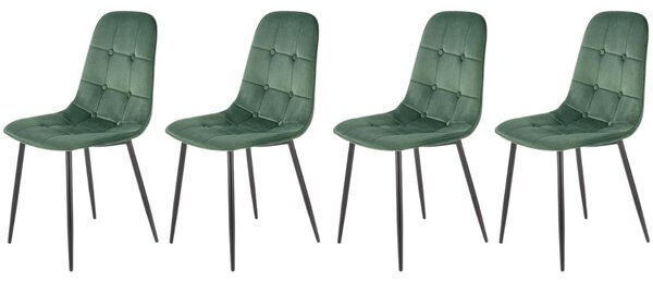 Set di 4 sedie K417 in velluto verde