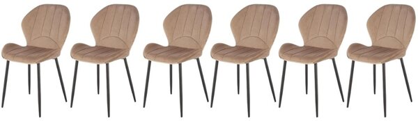 Set di 6 sedie K538 velluto beige