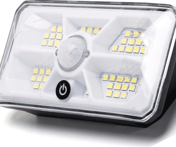 Aigostar - Lampada solare LED con sensore, LED/3,7 V, 6500 K, 500 mAh, IP65, nera