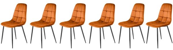 Set di 6 sedie K417 velluto cannella