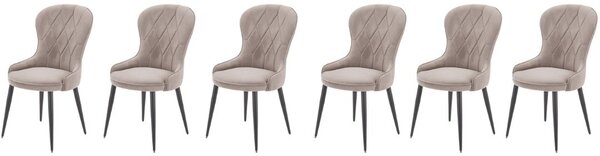 Set di 6 sedie K366 velluto beige