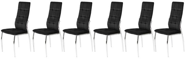 Set di 6 sedie K416 in velluto nero