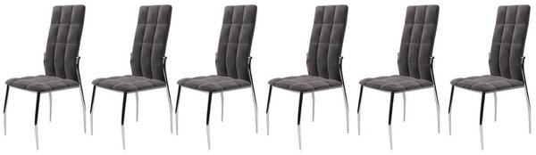Set di 6 sedie K416 in velluto grigio