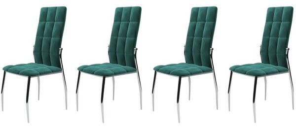 Set di 4 sedie K416 in velluto verde
