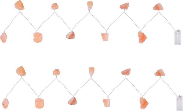 Catena luminosa a LED, composta da 20 cristalli di alimentata a batteria, con timer, lunghezza 165 cm