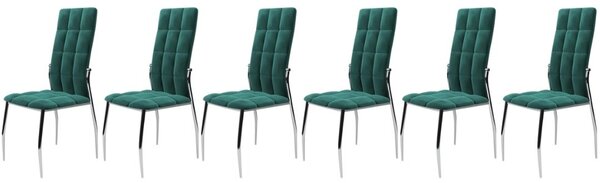 Set di 6 sedie K416 in velluto verde
