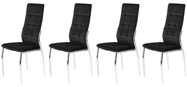 Set di 4 sedie K416 in velluto nero