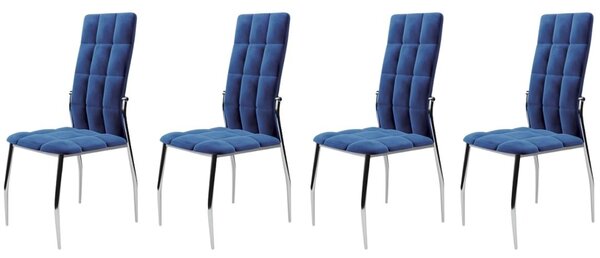 Set di 4 sedie K416 in velluto blu navy