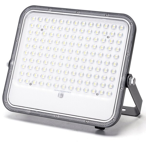 Faro Led 200W Grigio con pannello solare IP66 RGB + Bianco freddo 6500K Dimmerabile con telecomando e con sensore crepuscolare Aigostar