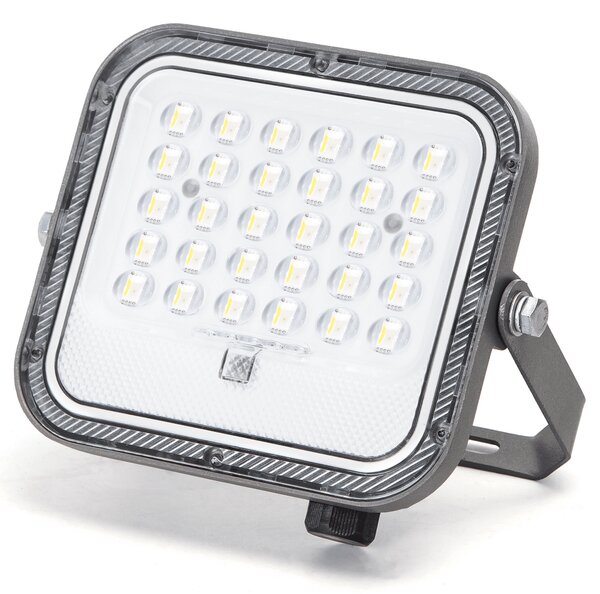 Faro Led 50W Grigio con pannello solare IP66 RGB + Bianco freddo 6500K Dimmerabile con telecomando e sensore crepuscolare Aigostar