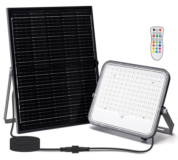 Faro LED 400W Con Pannello Solare E Telecomando - Sensore Crepuscolare, Illuminazione Esterna - Foto 3