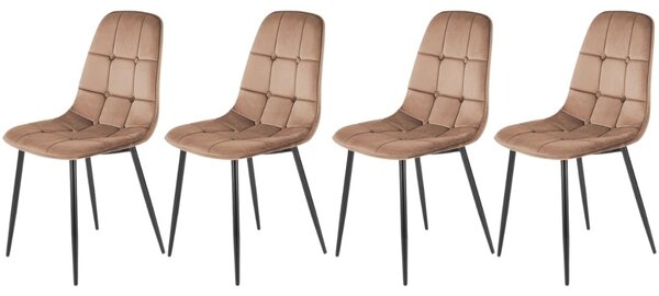 Set di 4 sedie K417 in velluto beige