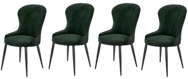 Set di 4 sedie K366 in velluto verde