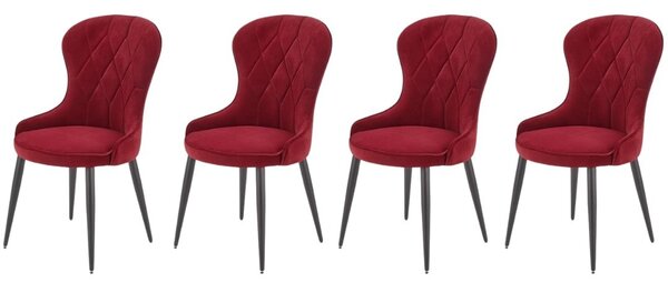 Set di 4 sedie K366 con bordo in velluto