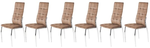 Set di 6 sedie K416 velluto beige