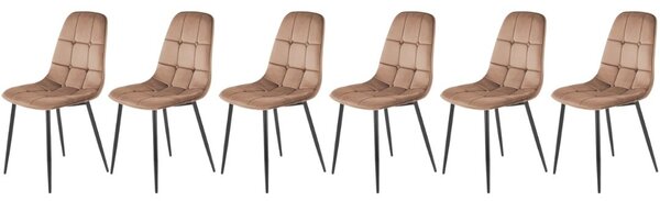 Set di 6 sedie K417 in velluto beige