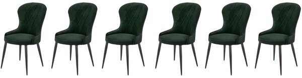 Set di 6 sedie K366 in velluto verde