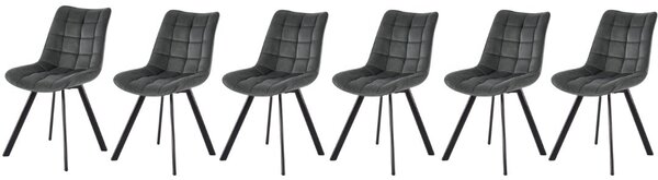 Set di 6 sedie K332 in velluto grigio
