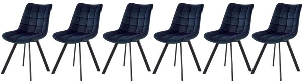 Set di 6 sedie K332 in velluto blu navy
