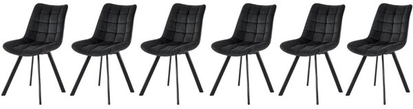 Set di 6 sedie K332 in velluto nero