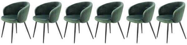 Set di 6 sedie K430 in velluto verde