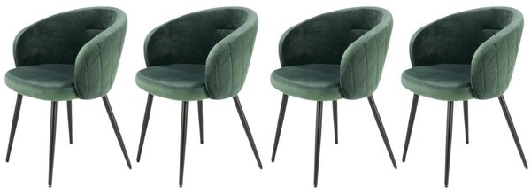 Set di 4 sedie K430 in velluto verde