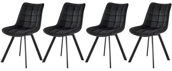 Set di 4 sedie K332 in velluto nero
