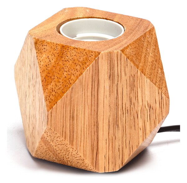 Portalampada da tavolo Rombo in legno E27 80×80 mm Aigostar