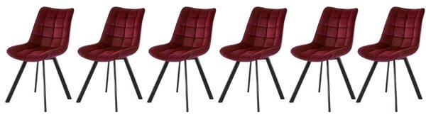Set di 6 sedie K332 con bordo in velluto