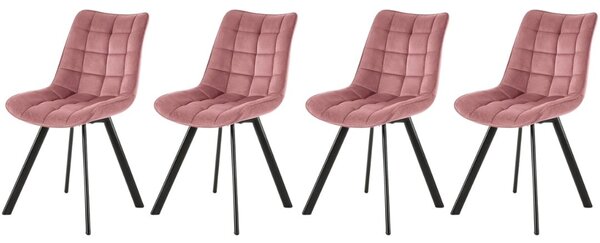 Set di 4 sedie K332 in velluto rosa