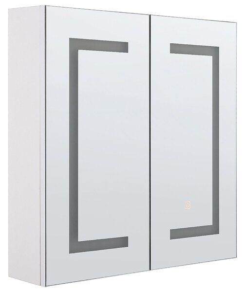 BELIANI Specchio da bagno con LED bianco 60 x 60 cm Moderno