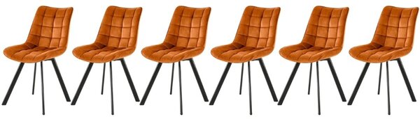 Set di 6 sedie K332 velluto cannella
