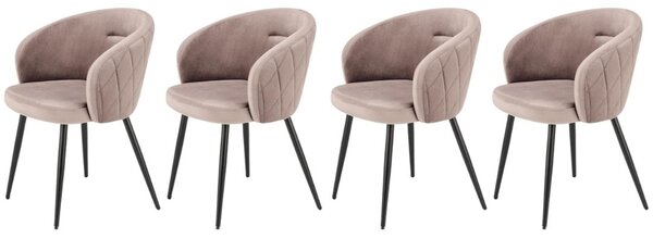 Set di 4 sedie K430 in velluto beige